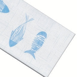 Tovaglia Tnt Sardinia Azzurro su Grigio Perla Fibracel cm. 100x100 - 100 pz.