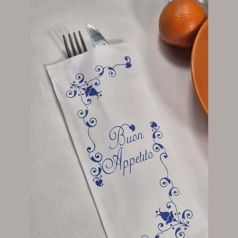 Busta portaposate Angolo Fiori con tovagliolo Airwave – 1000 pz.