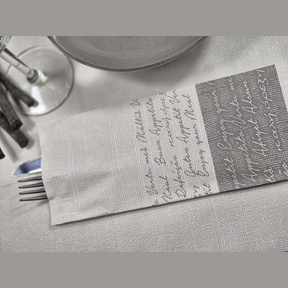 Busta portaposate Lino Grigia con tovagliolo Airwave – 1000 pz.