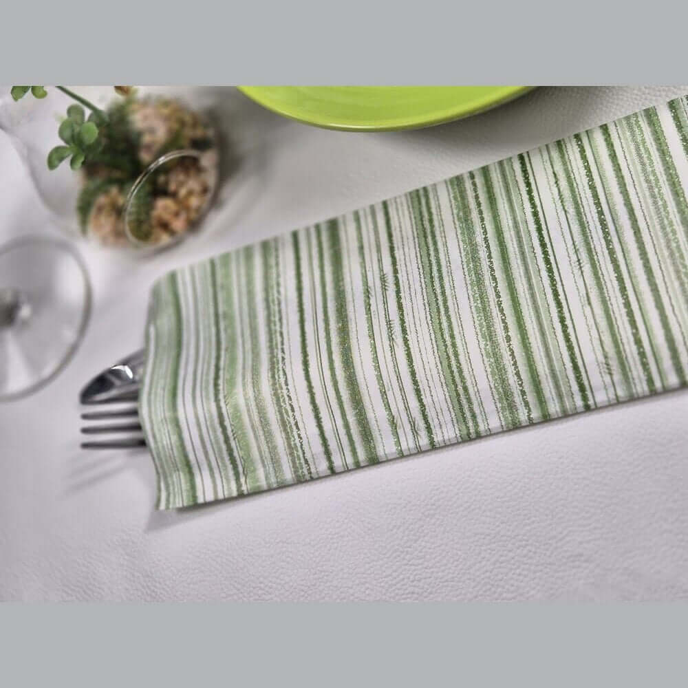 Busta portaposate Righe Verdi con tovagliolo Airwave – 1000 pz.