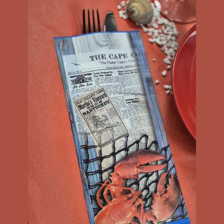 Busta portaposate Seaside con tovagliolo Airwave – 1000 pz.