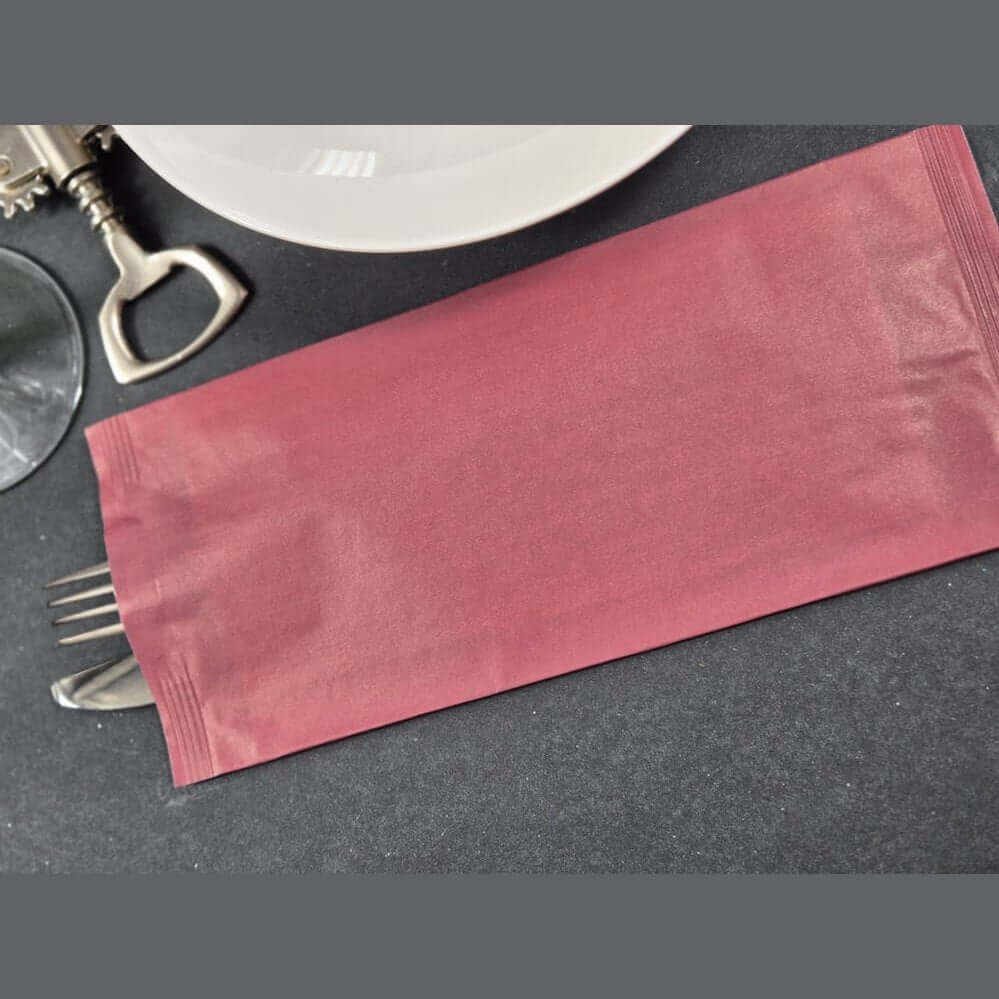 Busta portaposate Fondo Pieno Bordeaux con tovagliolo Airwave – 1000 pz.