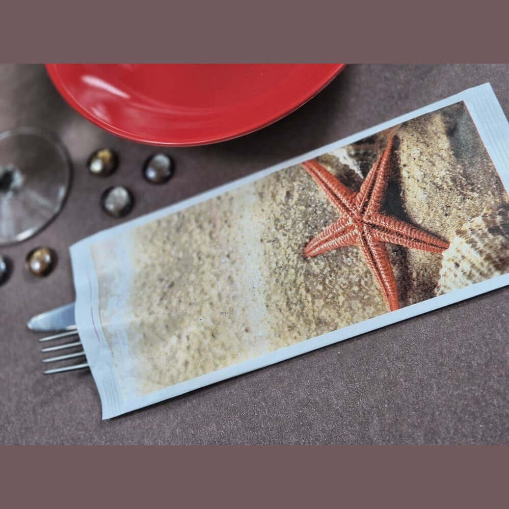 Busta portaposate Conchiglie con tovagliolo Airwave – 1000 pz.