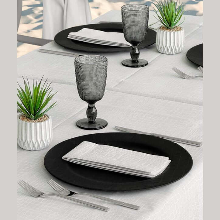 Tovaglia Tnt Croko Bianco Plus cm. 120X120 - 100 pz.