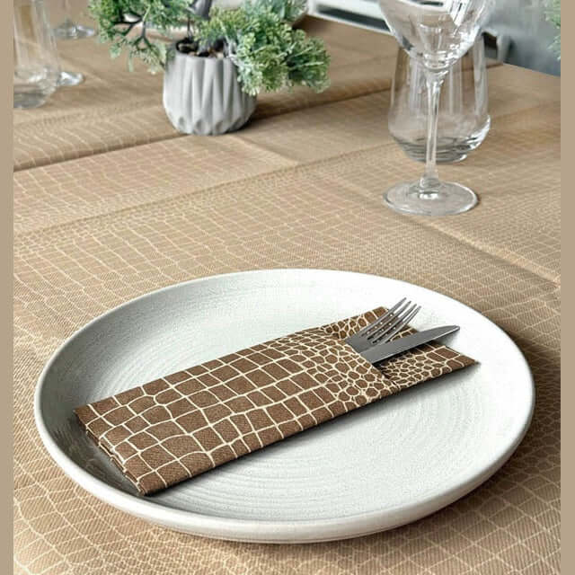 Tasca Portaposate Tnt Croko Cacao Plus cm. 40X32 - 1200 pz.