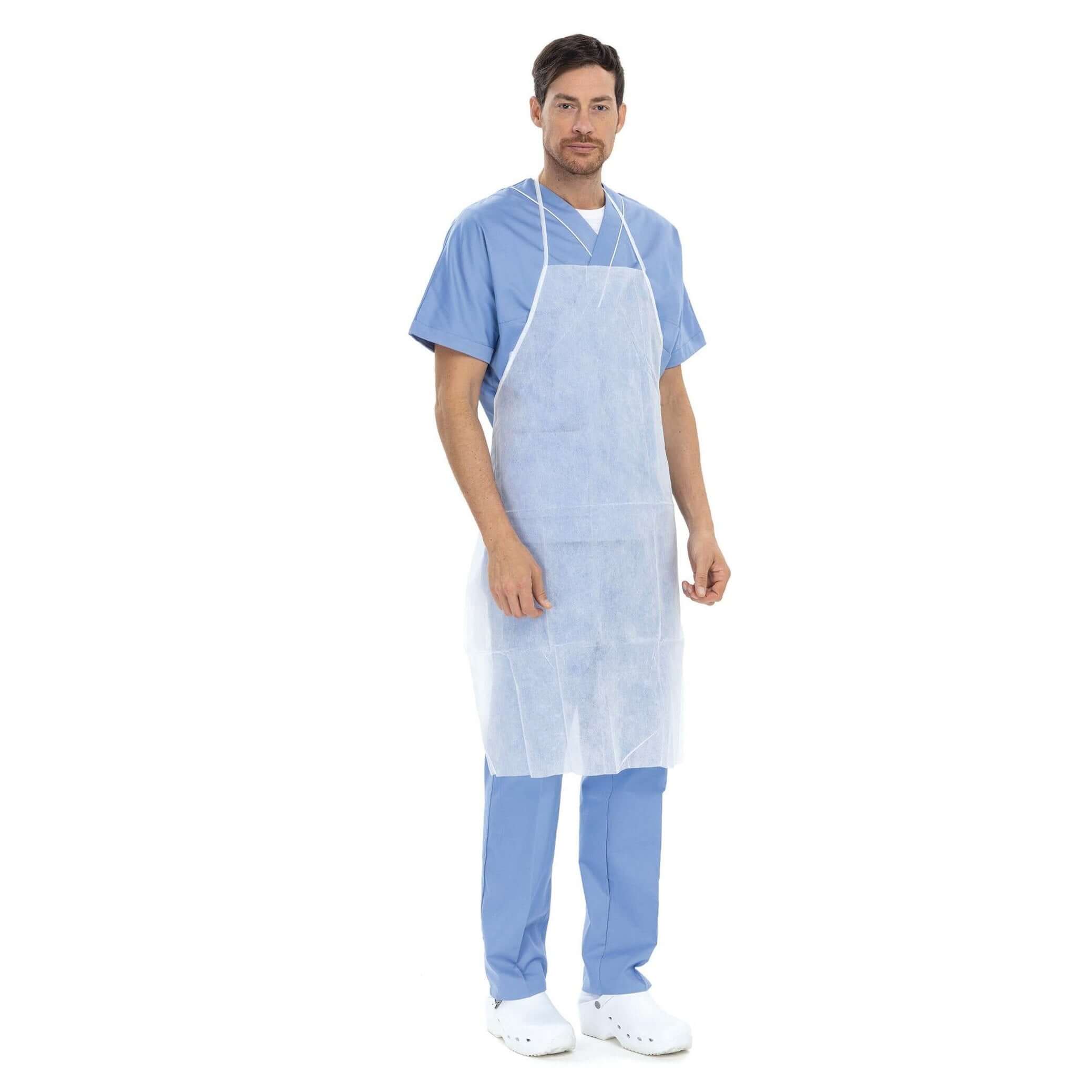 Grembiule Bianco in Tnt Regolabile in Vita