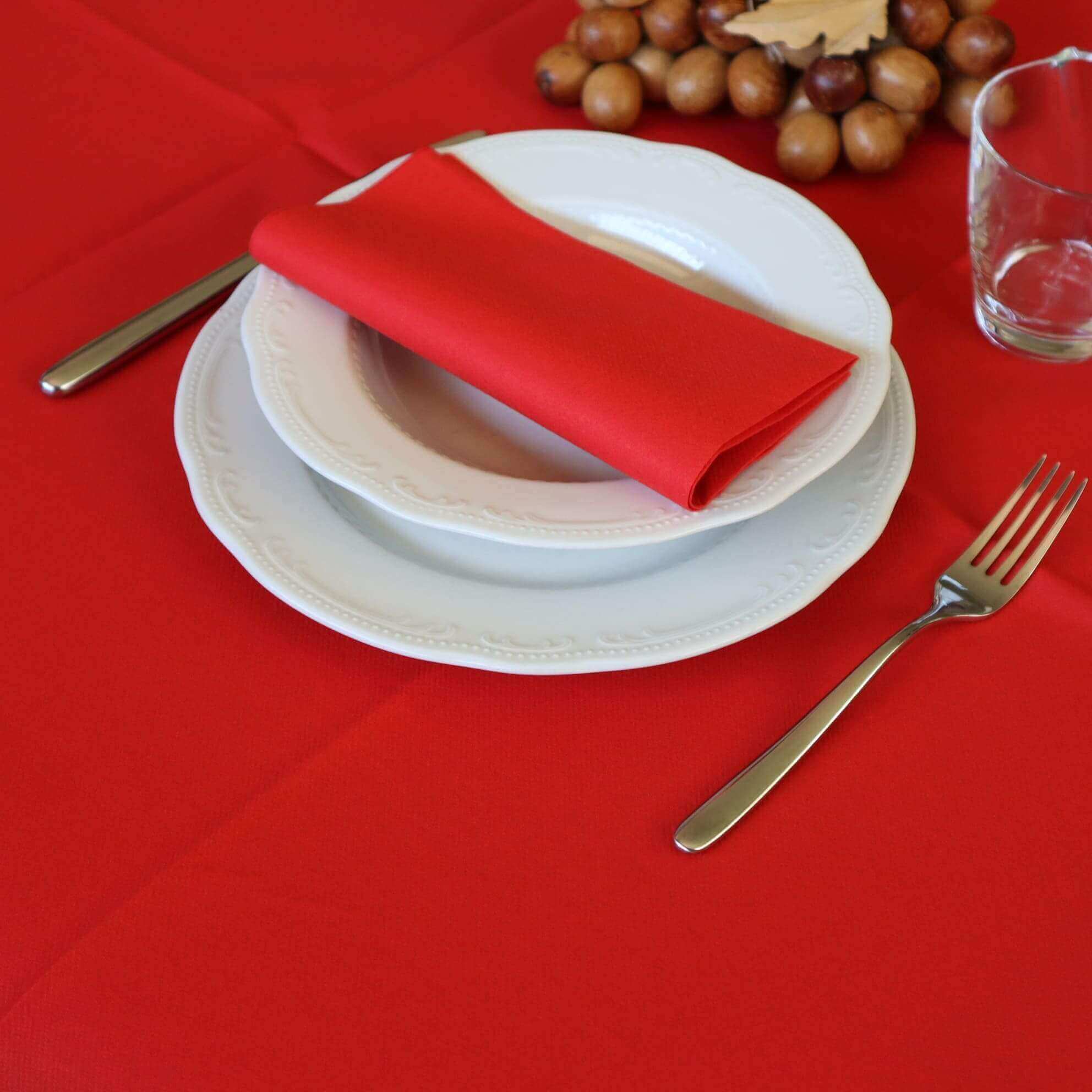 Tovaglia Tnt Rosso Plus cm. 100X100 - 100 pz.
