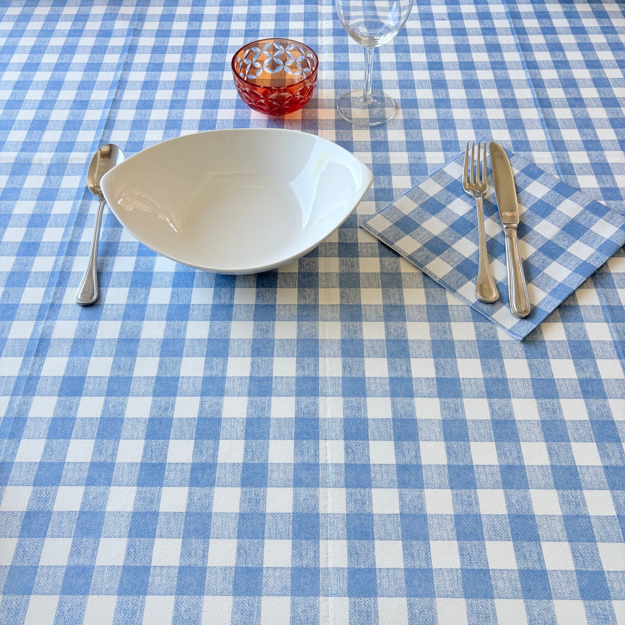 Tovaglia Tnt Quadro Blu Ecosuperior cm. 100x100 – 100 pz.