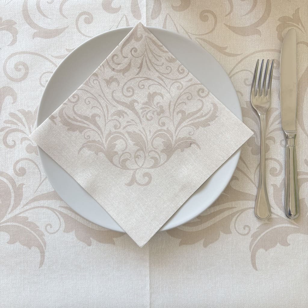 Tovagliolo Tnt Damascato Beige Fibracel cm. 40x40 - 800 pz.