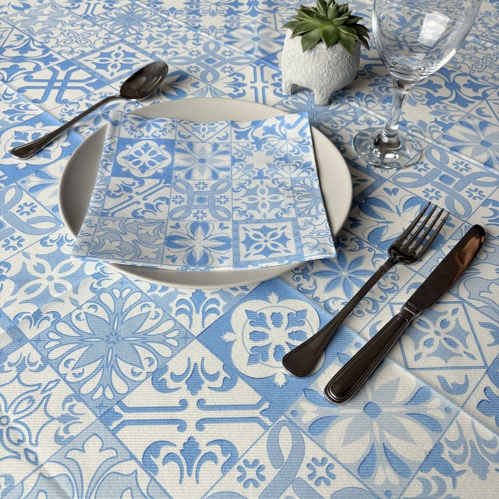 Tovagliolo Tnt Maiolica Blu Fibracel cm. 40x40 - 800 pz.