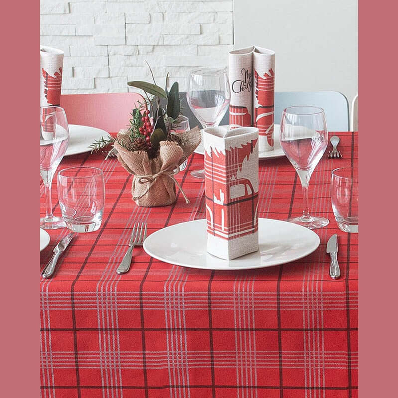 Tovaglia Tnt Kilt Rosso Plus cm. 100x100 - 100 pz.