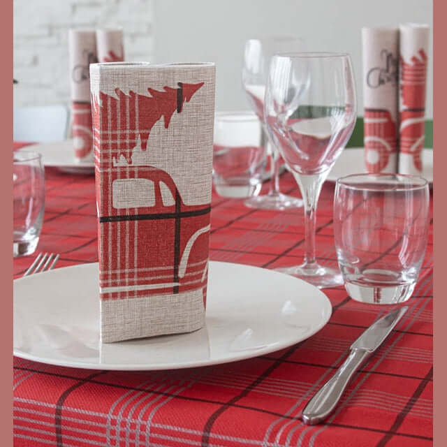 Tovagliolo Kilt Rosso Onda Airwave cm. 40X40 - 800 pz.