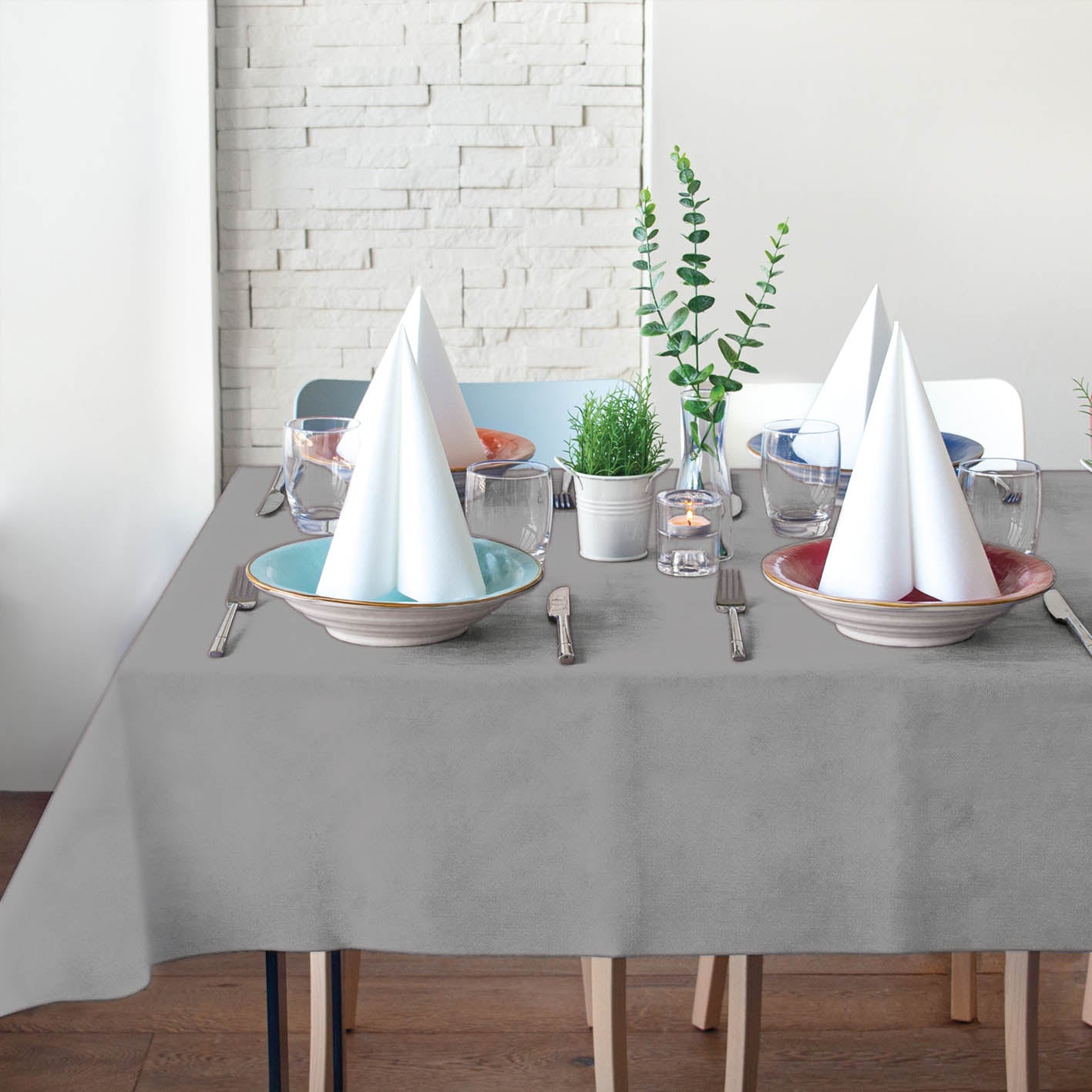 Tovaglia Tnt Grigio Airspun cm. 140X140 - 70 pz.