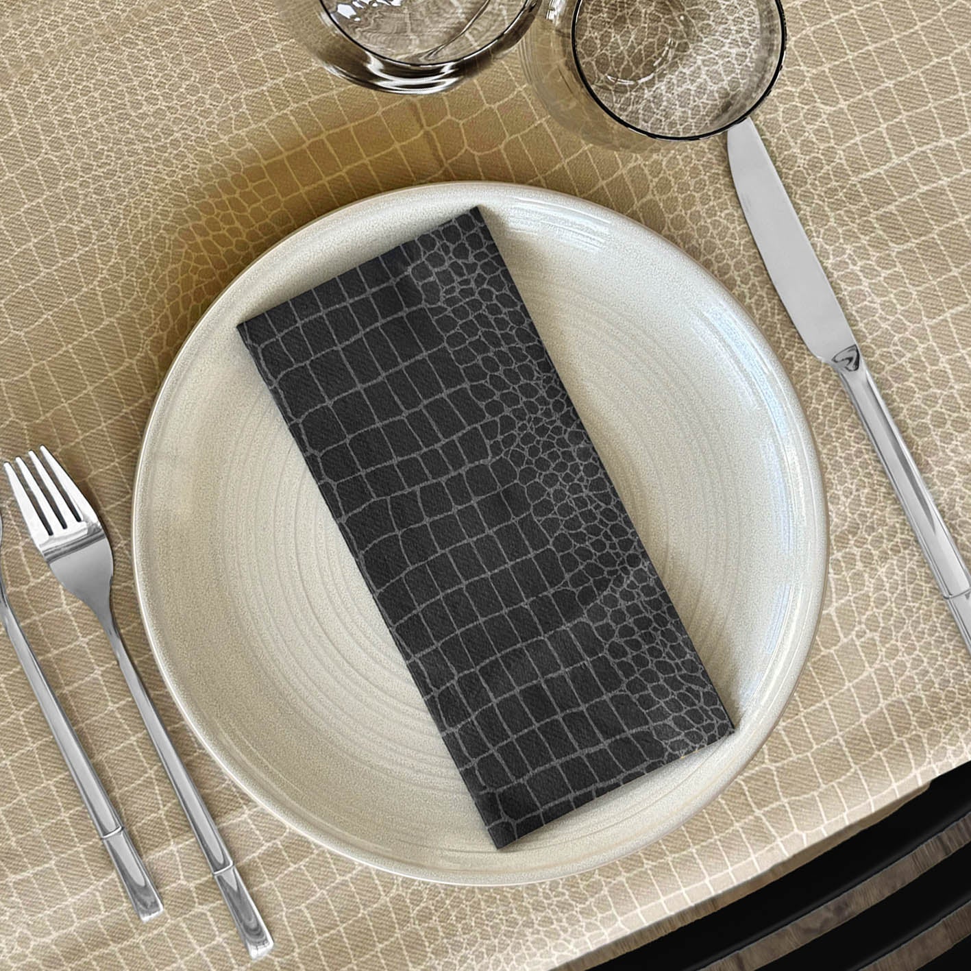 Tovagliolo Tnt Croko Ardesia Plus cm. 40x44 - 600 pz.