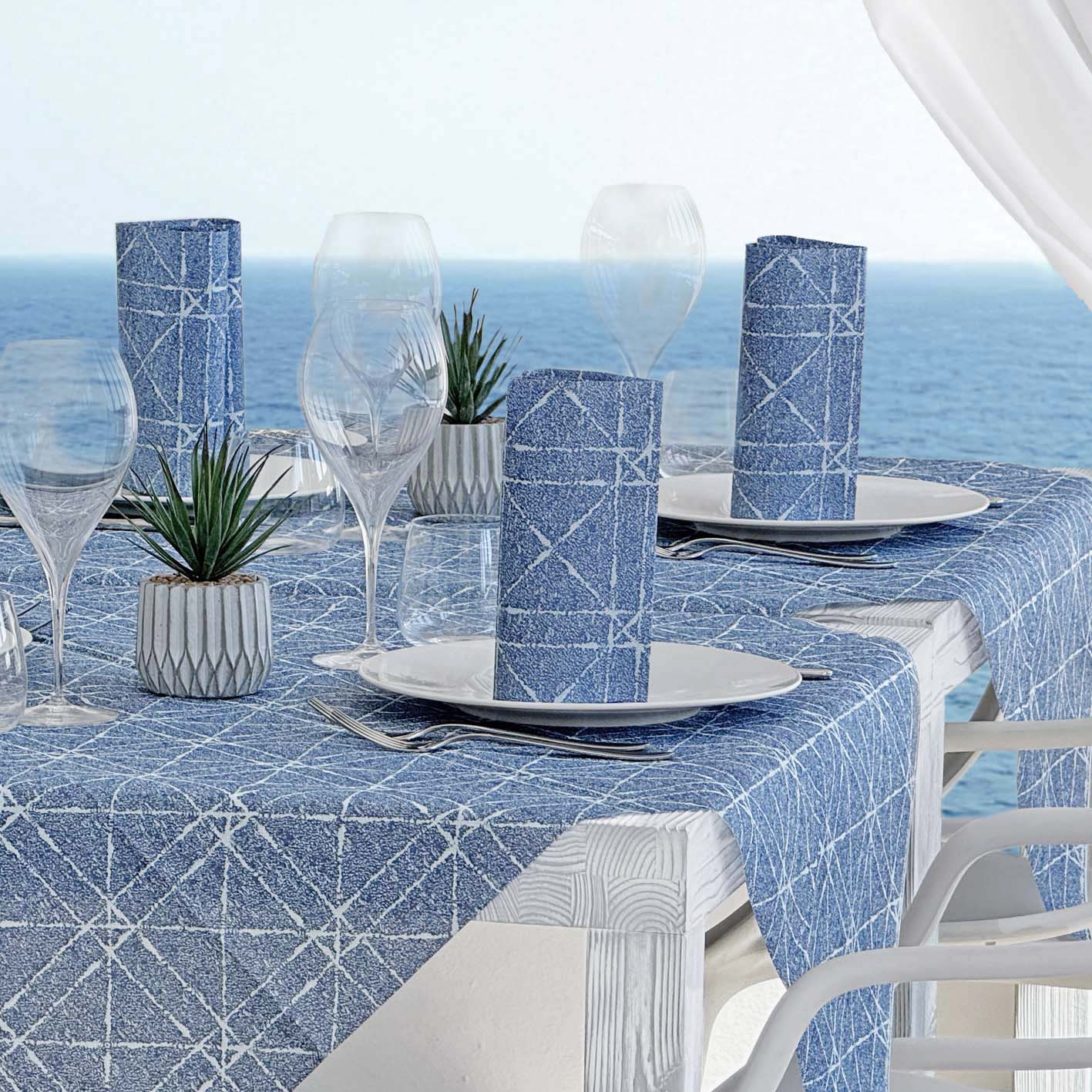 Tovaglia Tnt Hugo Blue Mono cm. 100x100 - 100 pz.