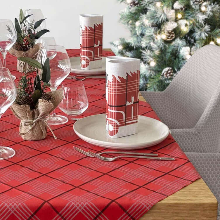 Tovagliolo Kilt Rosso Onda Airwave cm. 40X40 - 800 pz.