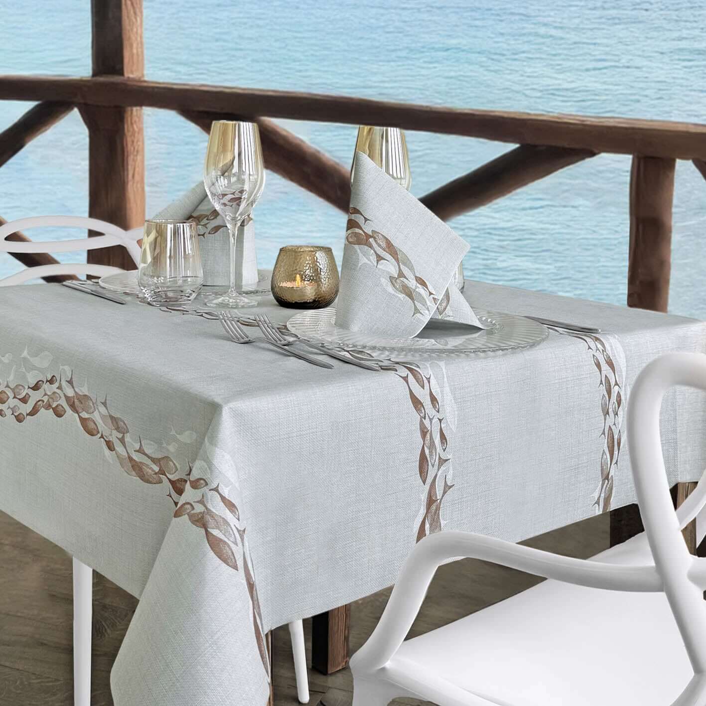 Tovaglia Tnt Maree Moka Plus cm. 120x120 - 100 pz.