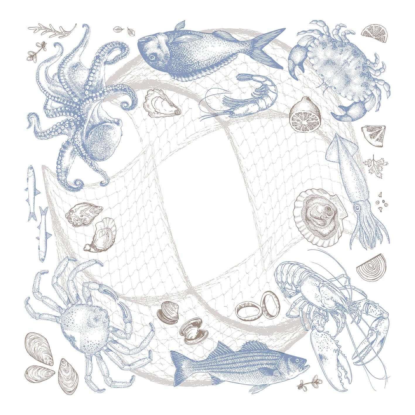 Tovaglia Tnt Pescatora Mono cm. 100x100 - 100 pz.