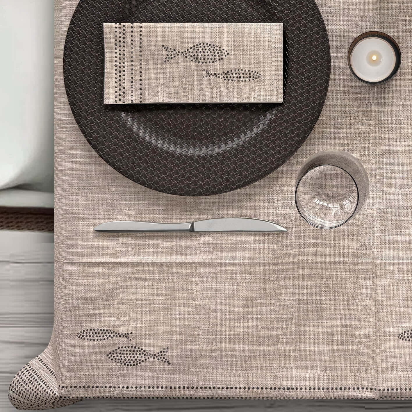 Tovaglia Tnt Saline Moka Micro cm. 100X100 - 100 pz.