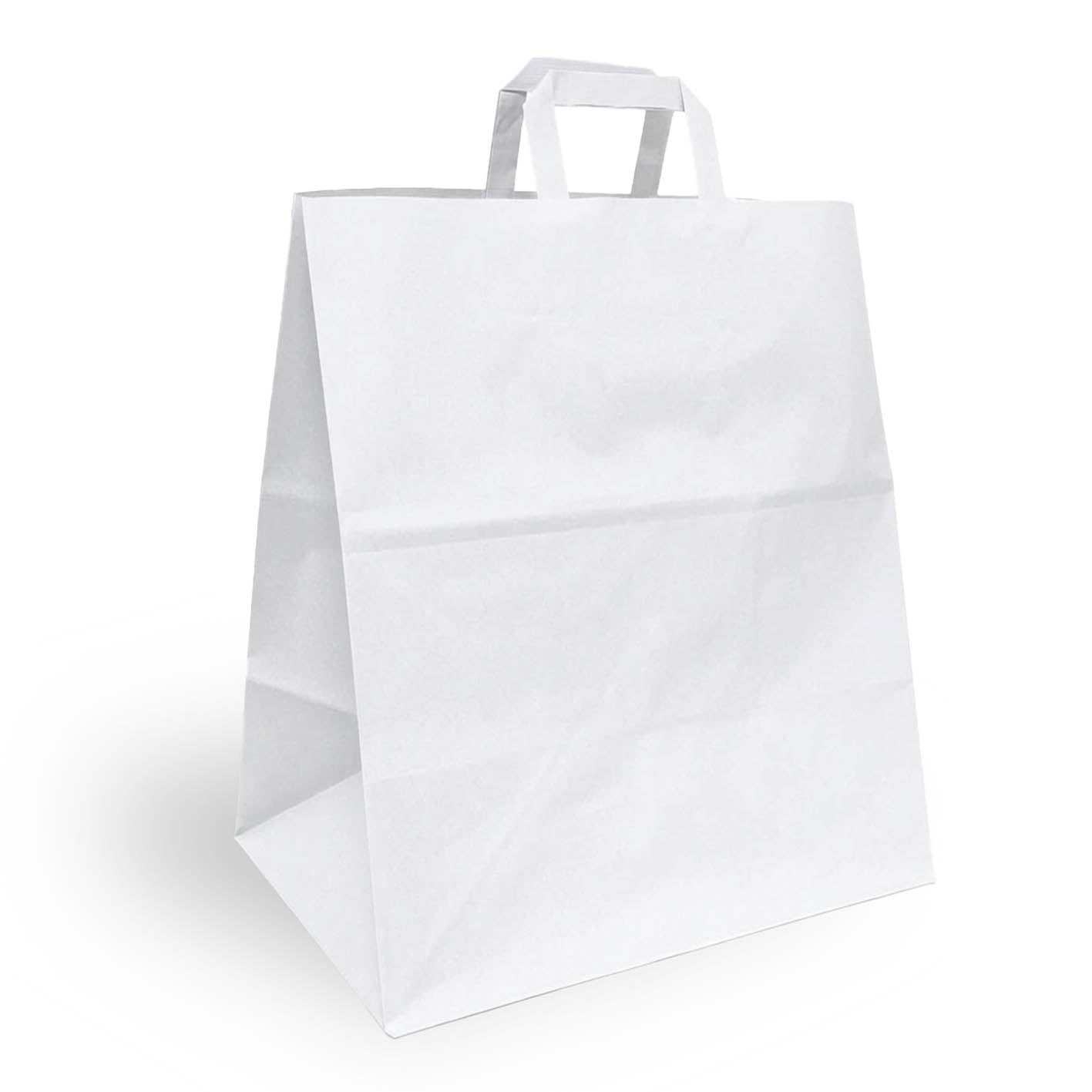 Busta shopper in carta da cm. 32+13x41h con manico piatto - 200 pz.