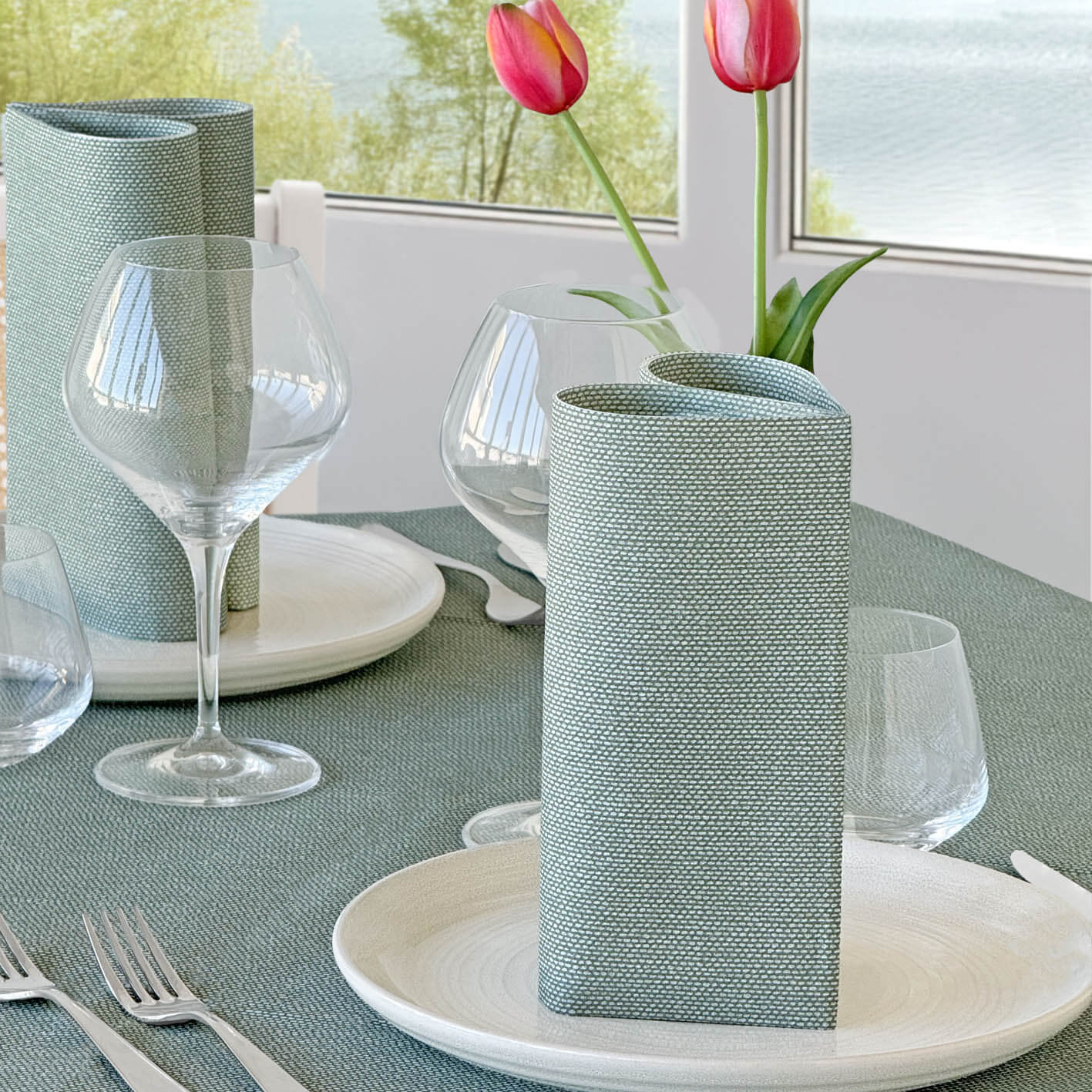 Tovagliolo Tnt Tea Salvia Plus cm. 44x44 - 800 pz.