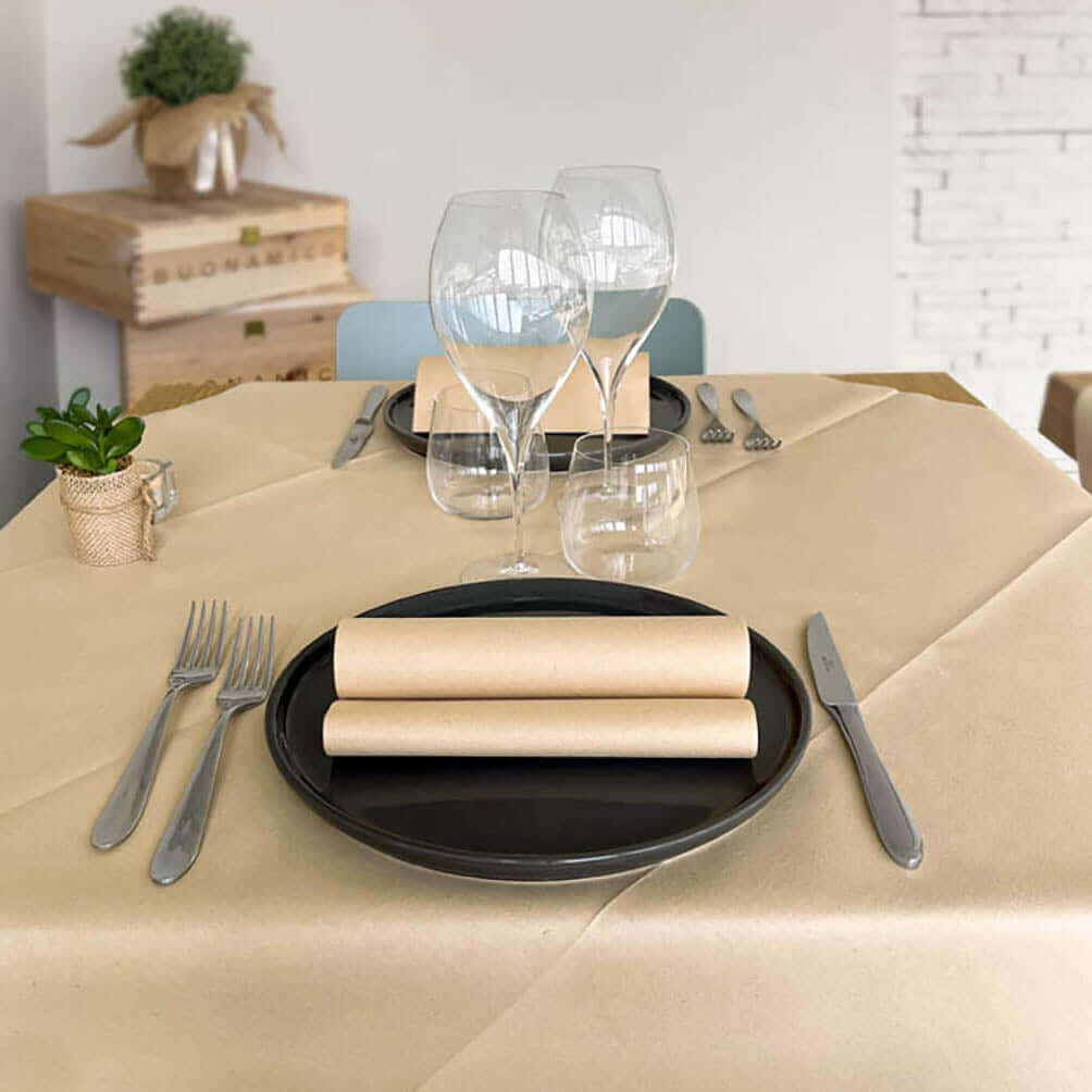 Tovaglia Tnt Natural Plus cm. 120x120 - 100 pz.