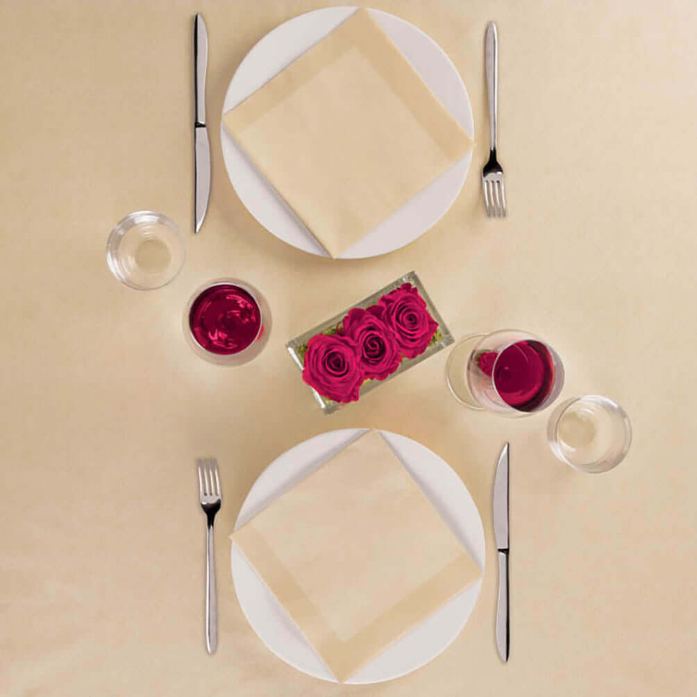 Tovaglia Tnt Textù Avorio Micro cm. 100X100 - 100 pz.