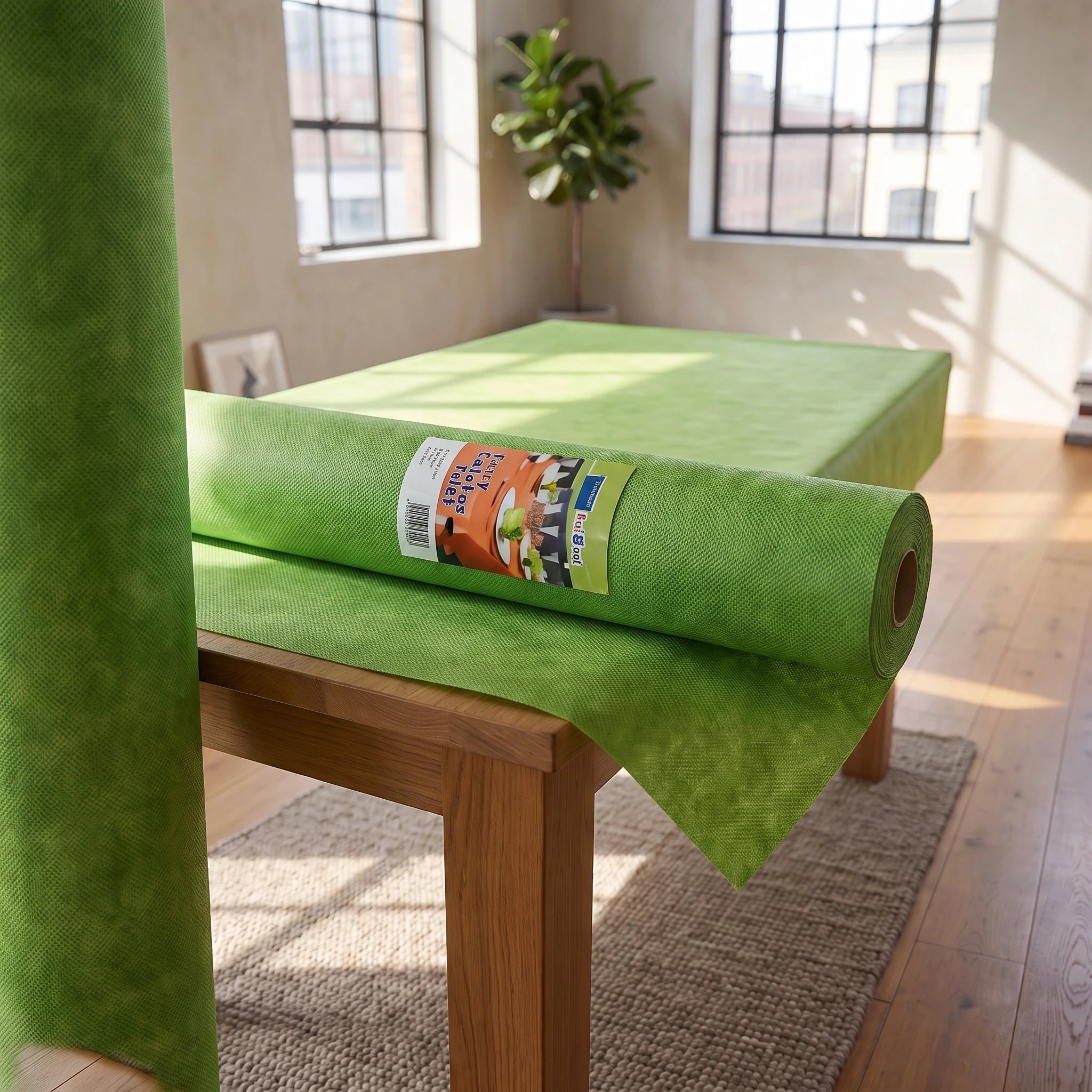 Rotolo Tnt Mela Airspun mt. 1.2x25 - 4 pz. | The craftsmanship frame from the same loft shoot as the previous image: same piece, same floor and windows, same daylight direction, same props.