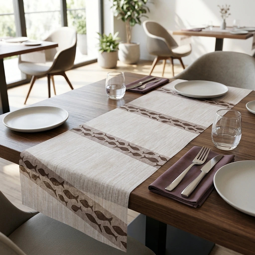 Runner Tnt Marea Cacao Plus cm. 120X48 - 200 pz. | Vorrei che i prodotti selezionati siano ambientati in un bel ristorante luminoso e realistico, sono tutti runner monouso in tessuto non tessuto pertanto non dev