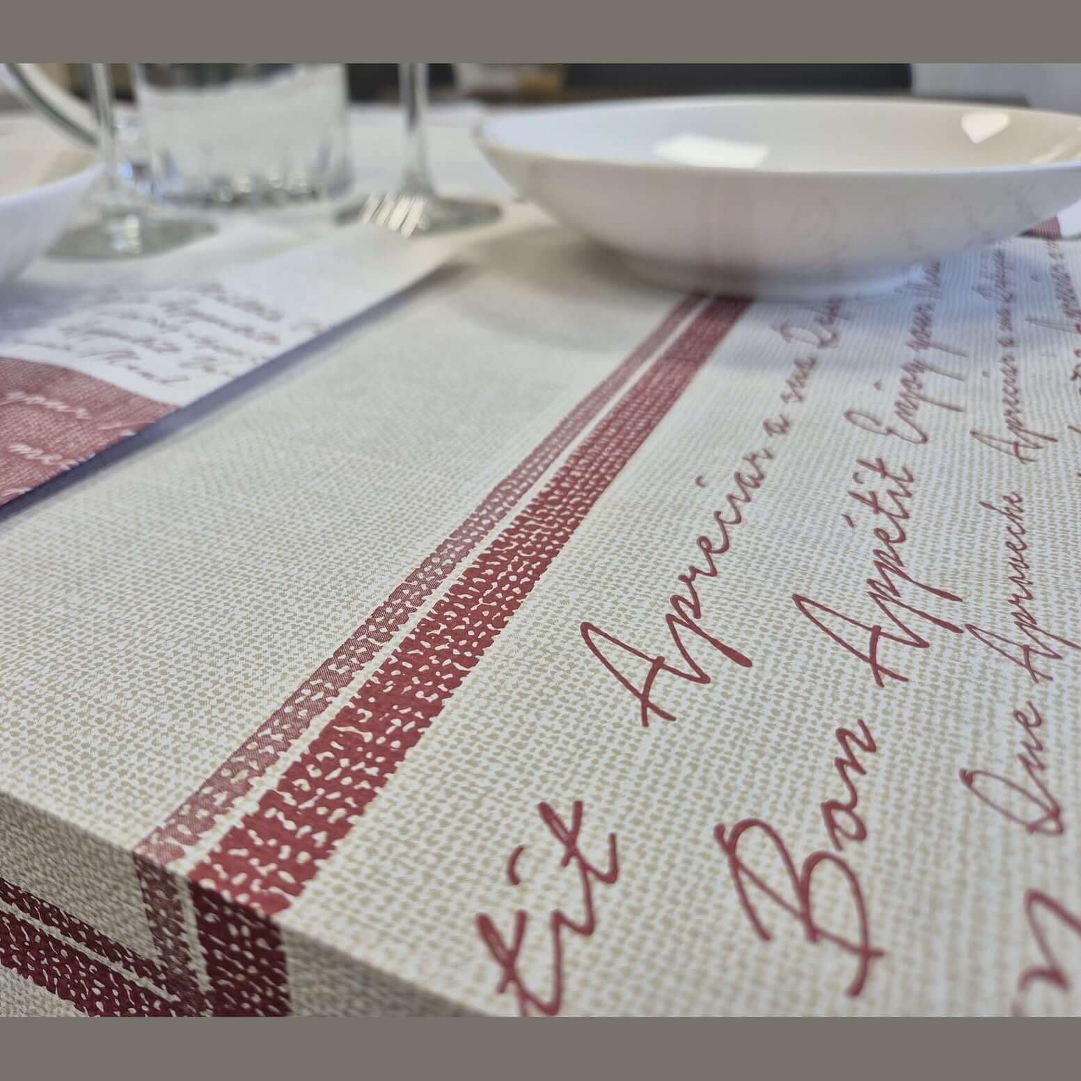 Tovaglia in Carta Lino Bordeaux Goffrata Airwave da mt. 1 x 1 - 200 pz.