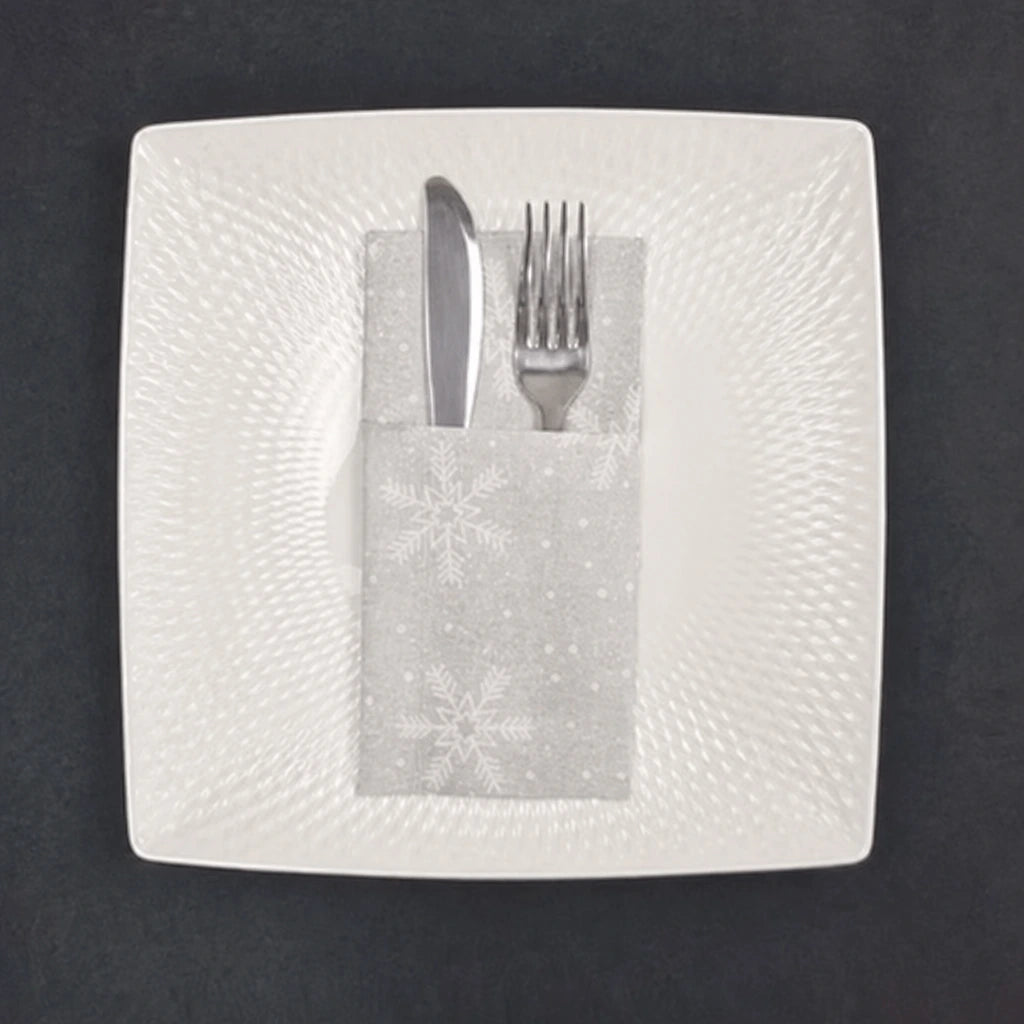 Tasca Portaposate Tnt Baita Argento Superior cm. 40x35 - 1200 pz. | Recreate the image exactly as it is. Don’t change, remove, combine, or add anything.