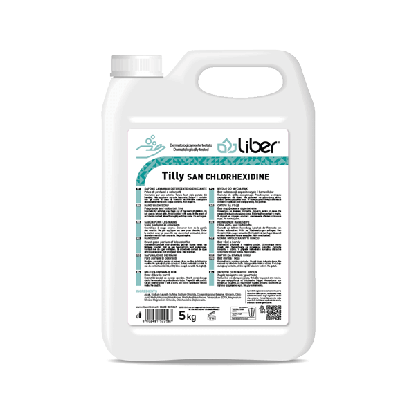 Sapone Mani Tilly San Detergente Igienizzante HACCP in Tanica da 5 kg. - Cartone da 2 pz.