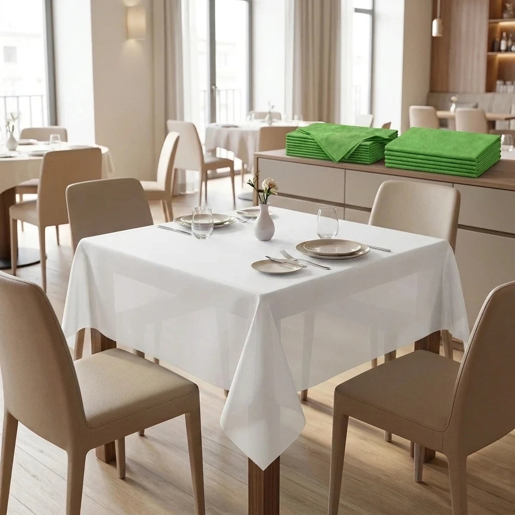 Tovaglia Tnt Bianco Mono cm. 120X120 – 100 pz. | Vorrei che i prodotti selezionati siano ambientati in un bel ristorante luminoso e realistico, tutti i prodotti dovranno essere leggermente trasparenti in quant