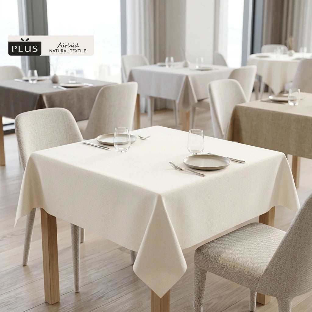 Tovaglia Tnt Bianco Plus cm. 120x120 - 100 pz. | Vorrei che i prodotti selezionati siano ambientati in un bel ristorante luminoso e realistico, tutti i prodotti non dovranno avere alcun bordino e coprire tutto