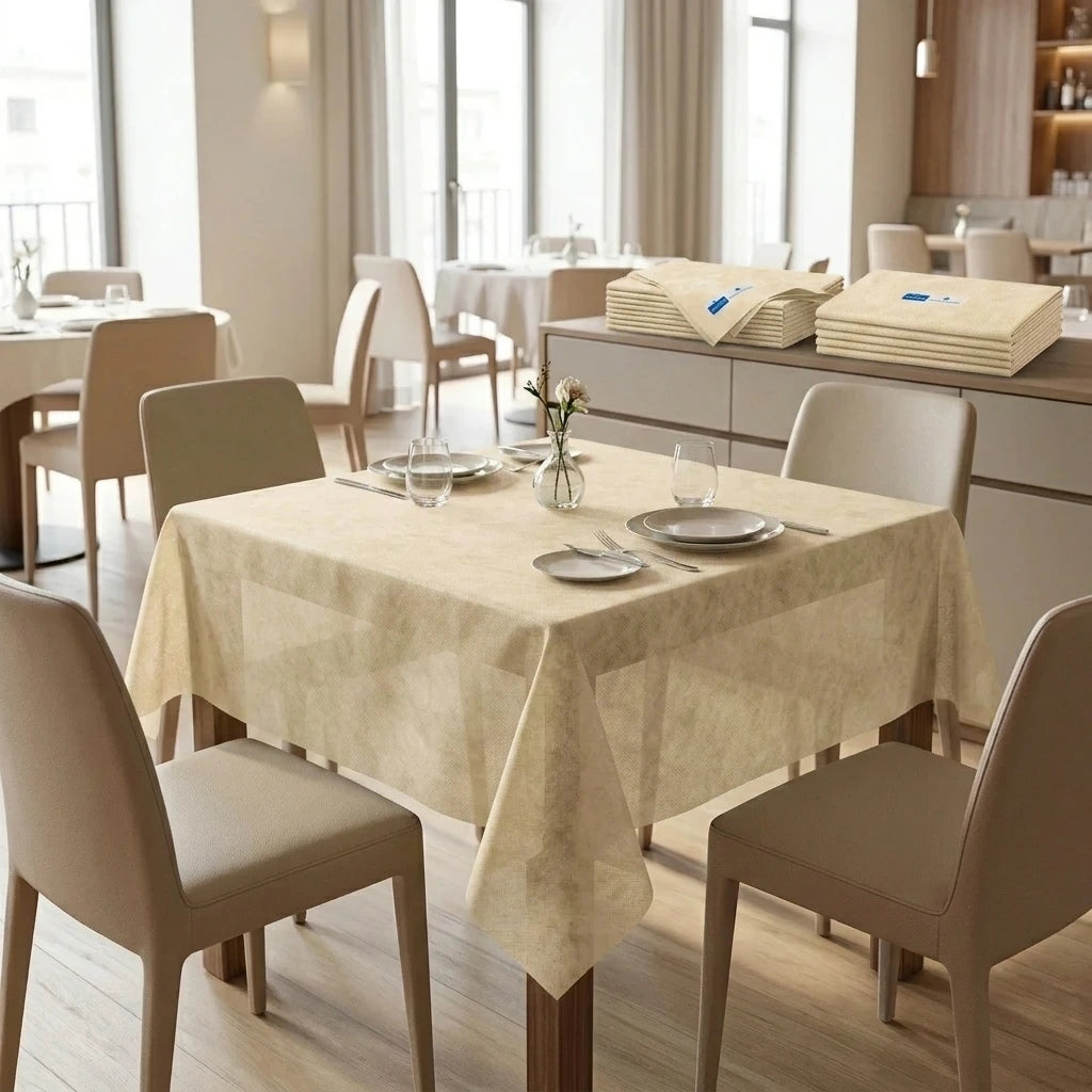 Tovaglia Tnt Champagne Ecostrong cm. 140X140 | Tovaglia Tnt Crema Ecostrong cm. 140X140 - Mondo TNT