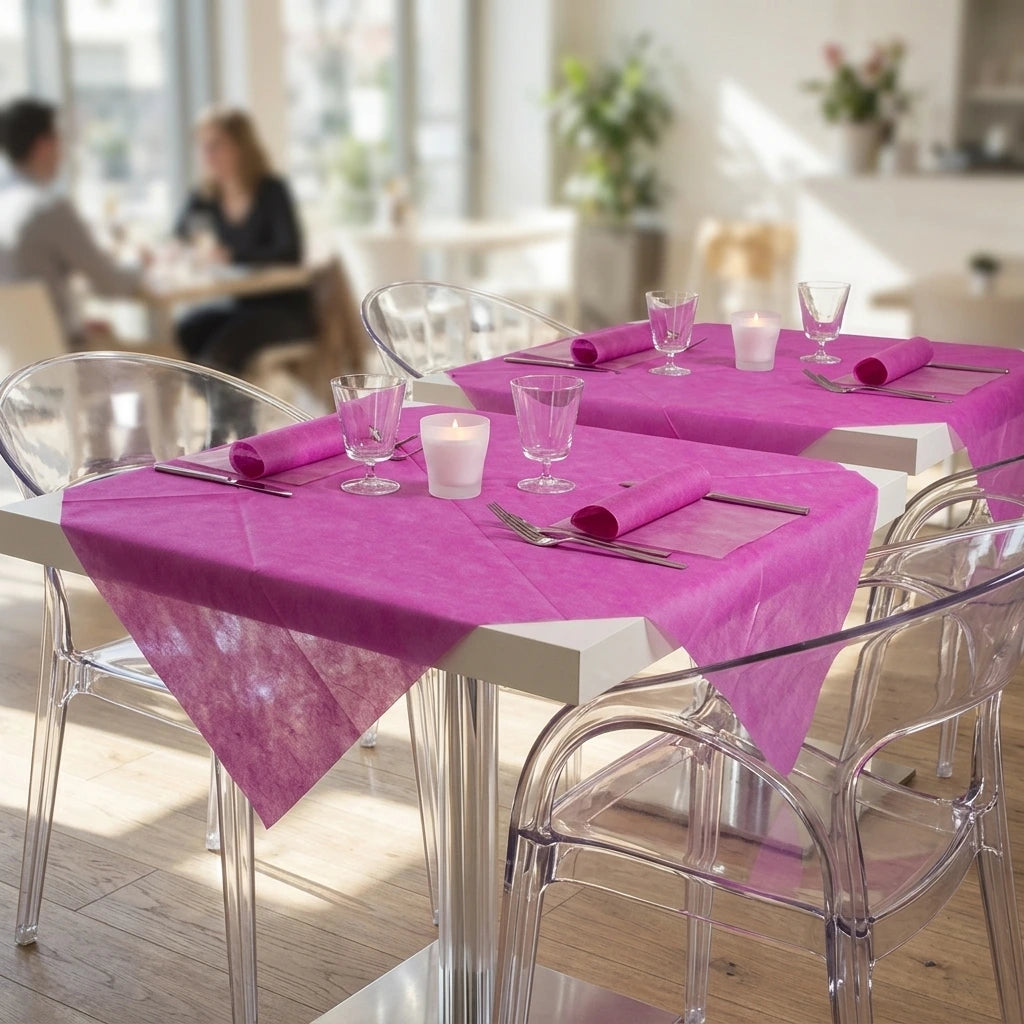Tovaglia Tnt Fuxia Airspun cm. 100X100 - 100 pz. | Tovaglia Tnt 100x100 Fuxia Airspun 100 pz. - Mondo TNT