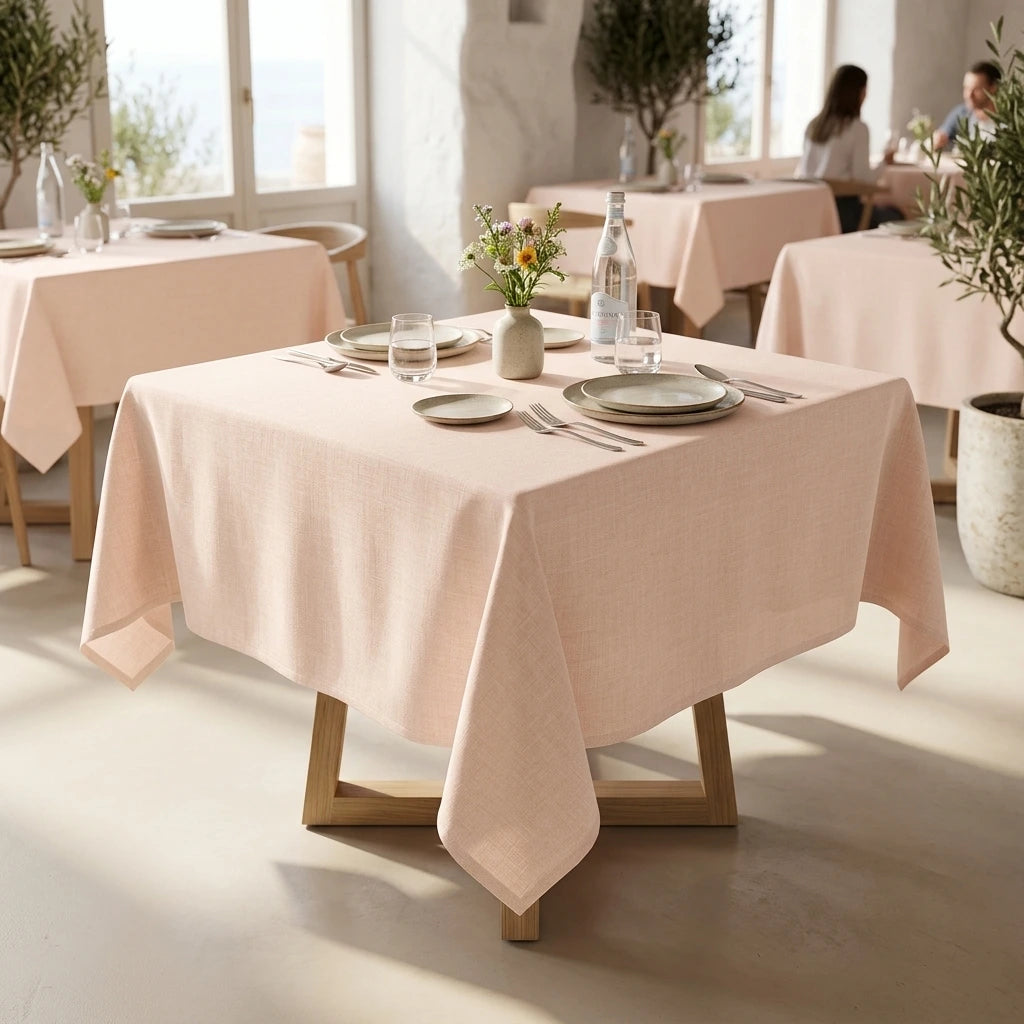Tovaglia Tnt Gaia Panna Micro cm. 160X160 - 50 pz. | Vorrei che i prodotti selezionati siano ambientati in un bel ristorante luminoso e realistico, tutti i prodotti non dovranno avere alcun bordino e coprire tutto