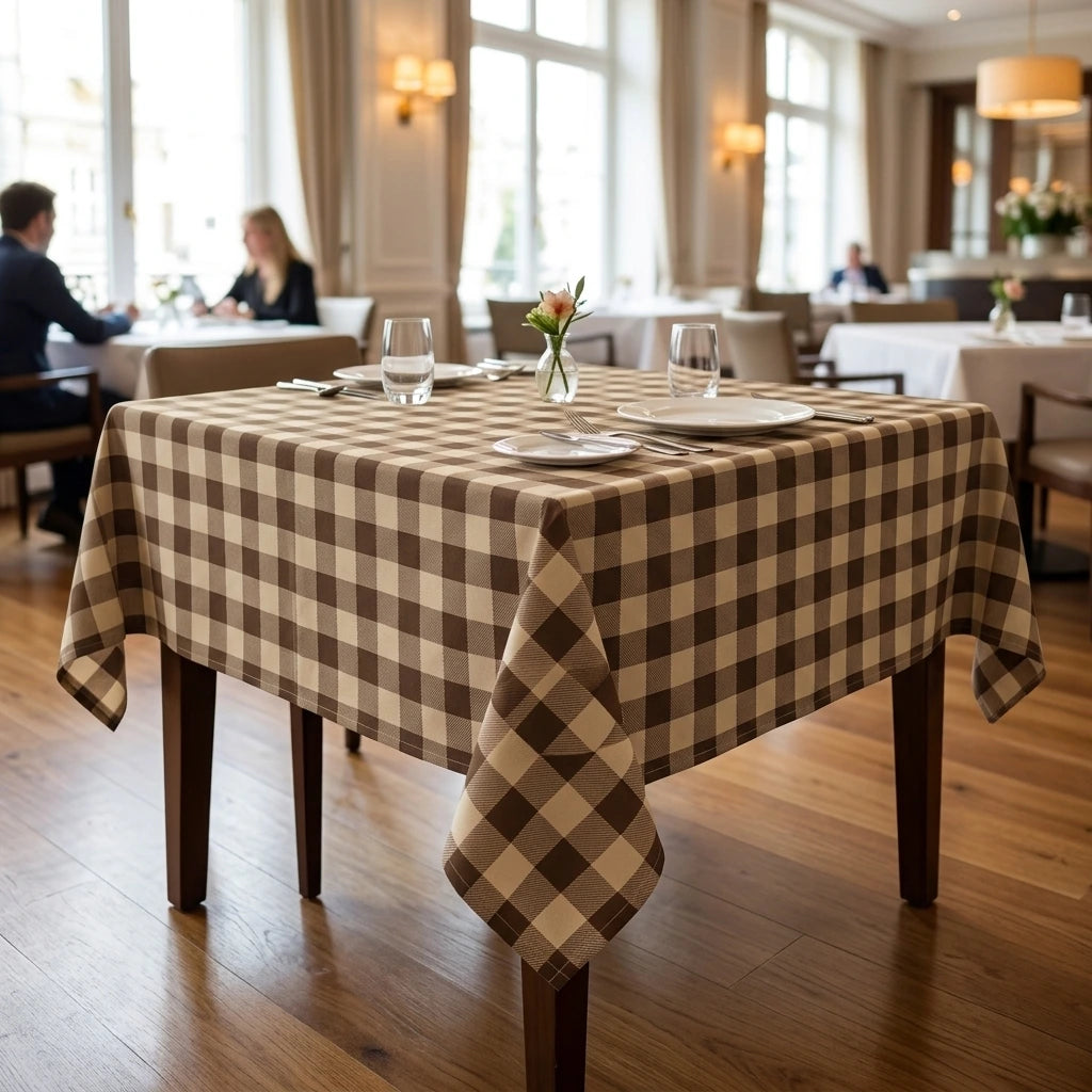 Tovaglia Tnt Rifugio Natural Plus cm. 100x100 - 100 pz. | Vorrei che i prodotti selezionati siano ambientati in un bel ristorante luminoso e realistico, tutti i prodotti non dovranno avere alcun bordino e coprire tutto