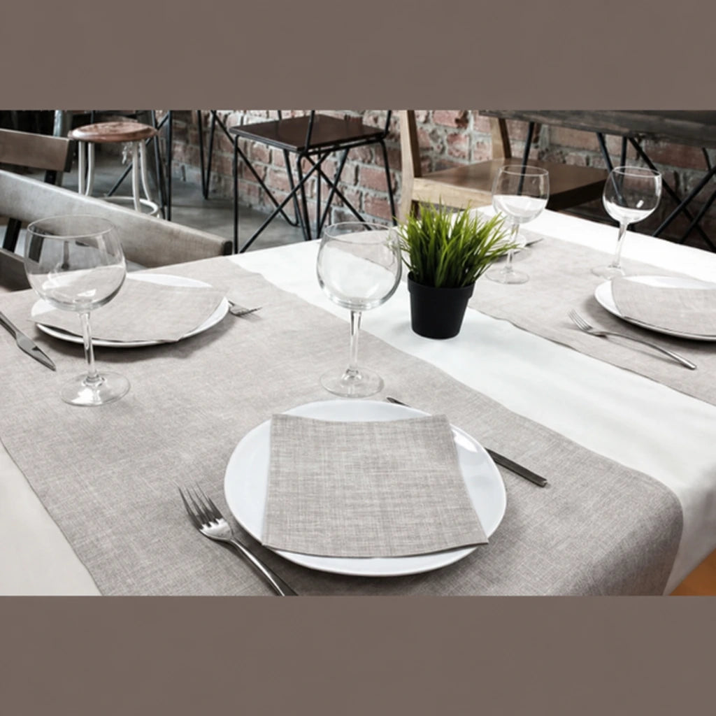 Tovaglia Tnt Tex Tortora Superior cm. 100x100 – 100 pz. | Recreate the image exactly as it is. Don’t change, remove, combine, or add anything.