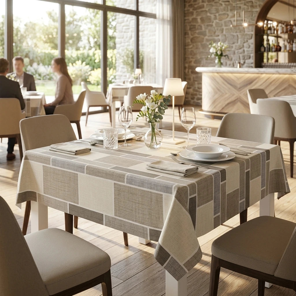 Tovaglia Tnt Urban Cacao Micro cm. 120X120 - 96 pz. | Vorrei che i prodotti selezionati siano ambientati in un bel ristorante luminoso e realistico, tutti i prodotti non dovranno avere alcun bordino e coprire tutto