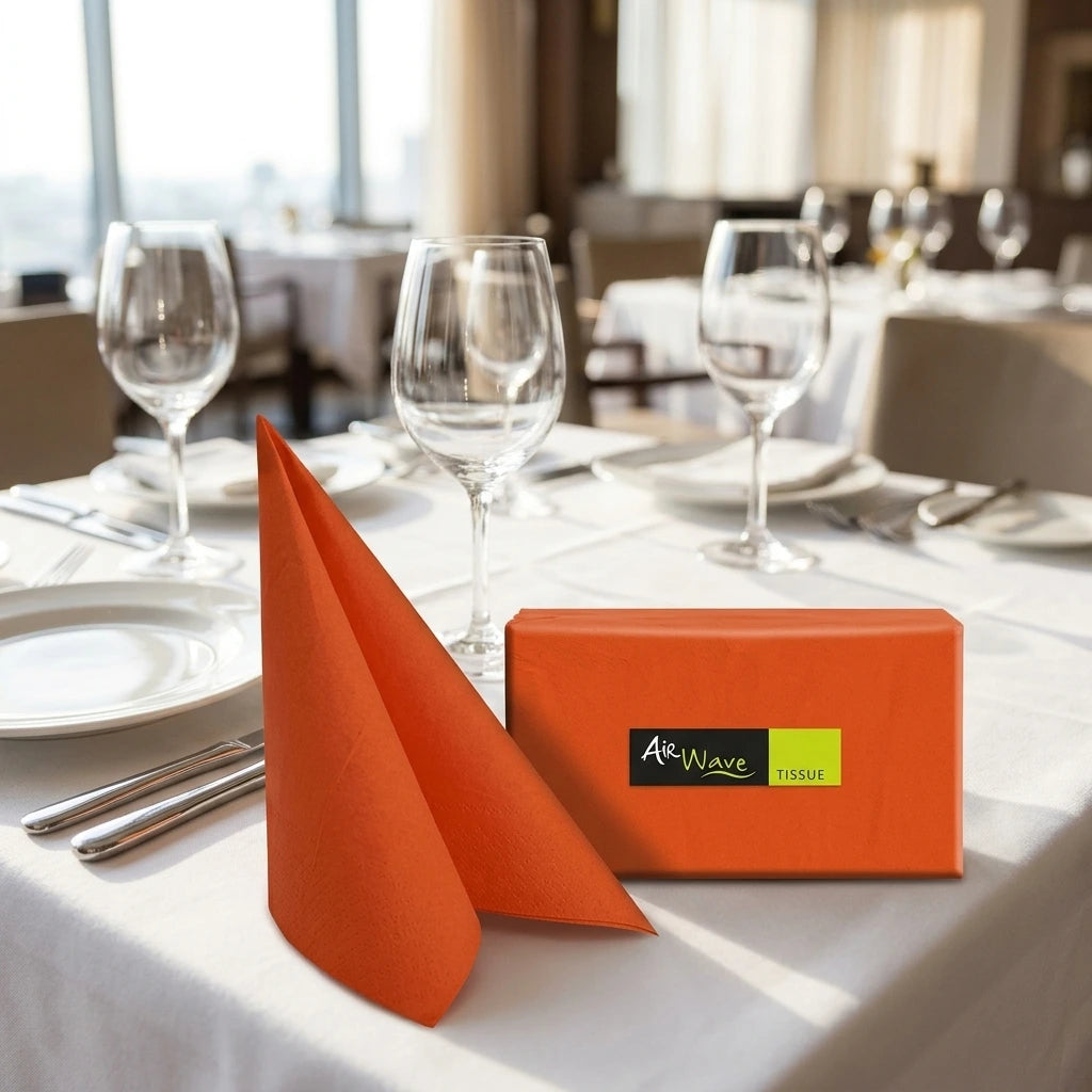 Tovagliolo Arancio Airwave cm. 40X40 - 1200 pz. | Tovaglioli in tnt da tavola 40x40 Arancio Airwave - Mondo TNT