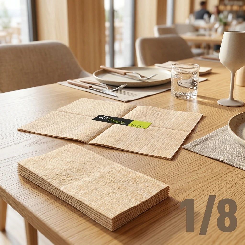 Tovagliolo Jill Arancio Multisoft Airwave piegato 1/8 cm. 40X40 - 960 pz. | Vorrei che i prodotti selezionati siano ambientati in un bel ristorante luminoso e realistico, sono tutti tovaglioli monouso in carta pertanto non devono assolu