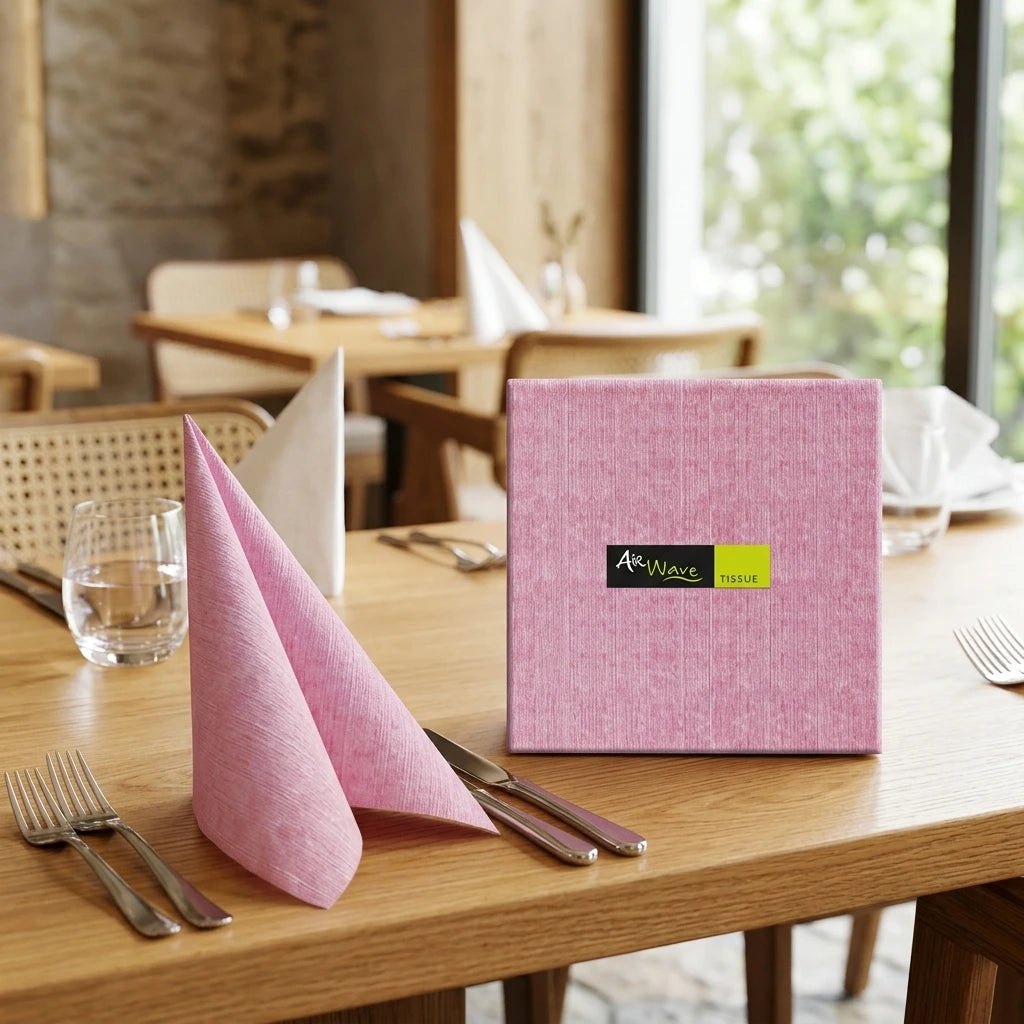 Tovagliolo Jill Bordeaux Multisoft Airwave cm. 40X40 - 960 pz. | Vorrei che i prodotti selezionati siano ambientati in un bel ristorante luminoso e realistico, sono tutti tovaglioli monouso in carta pertanto non devono assolu