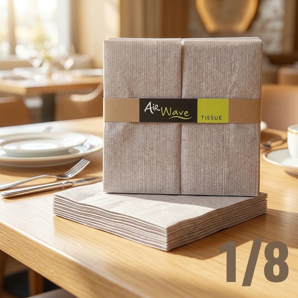 Tovagliolo Jill Cacao Multisoft Airwave piegato 1/8 cm. 40X40 - 960 pz. | Tovaglioli tnt piegati 40x40 Jill Cacao Multisoft Airwave - Mondo TNT
