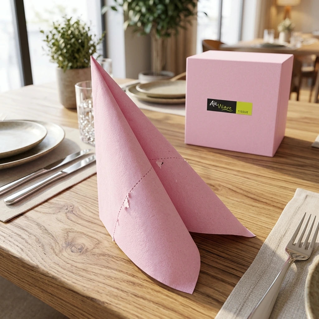 Tovagliolo Rosa Airwave cm. 40X40 - 1200 pz. | Vorrei che i prodotti selezionati siano ambientati in un bel ristorante luminoso e realistico, sono tutti tovaglioli monouso in carta pertanto non devono assolu