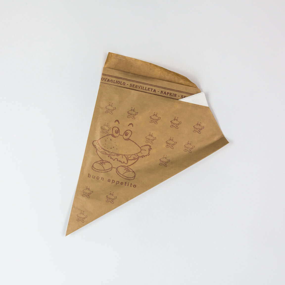 Busta portapanino avana con tovagliolo - Scatola da 200 pezzi