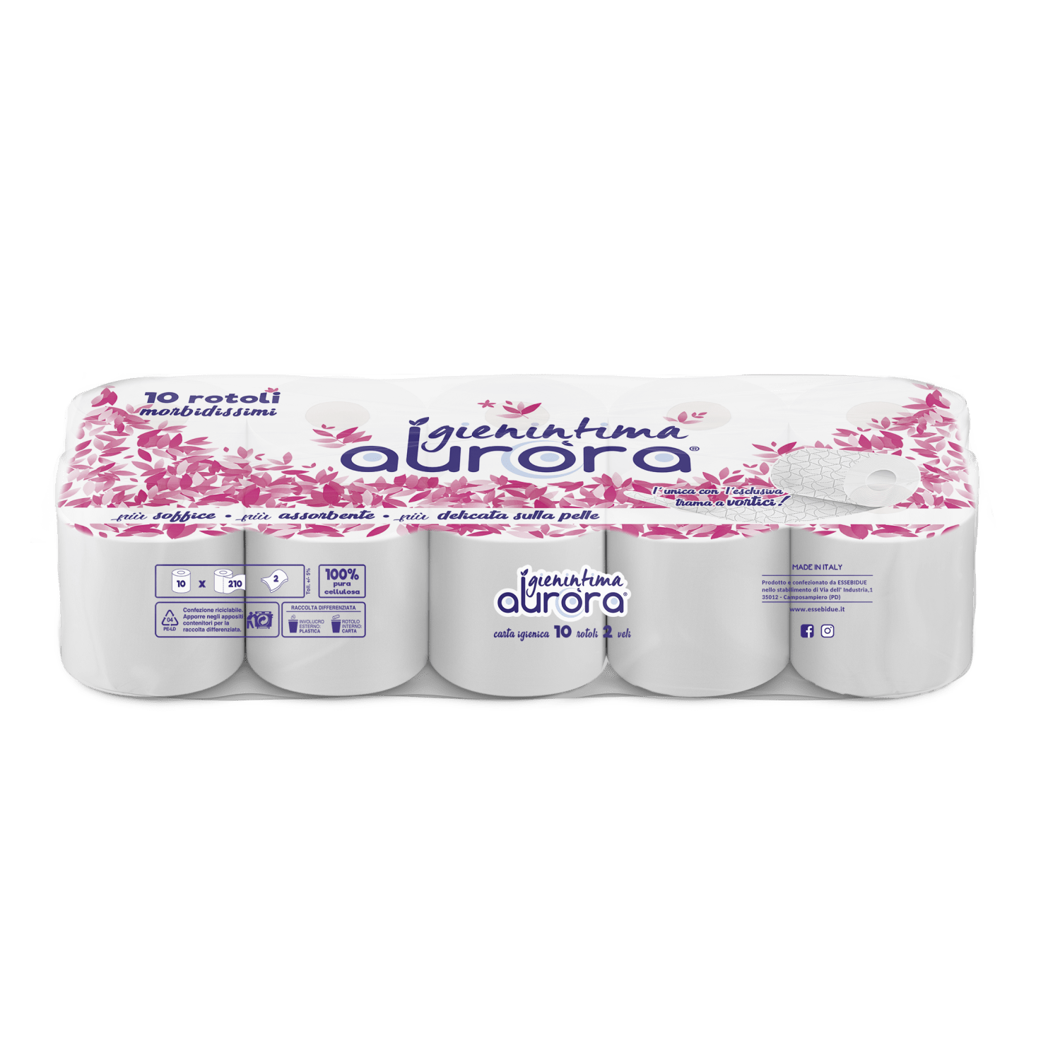 Rotolino igienica ovatta extra bianco 2 veli - Imballo da 120 pz.