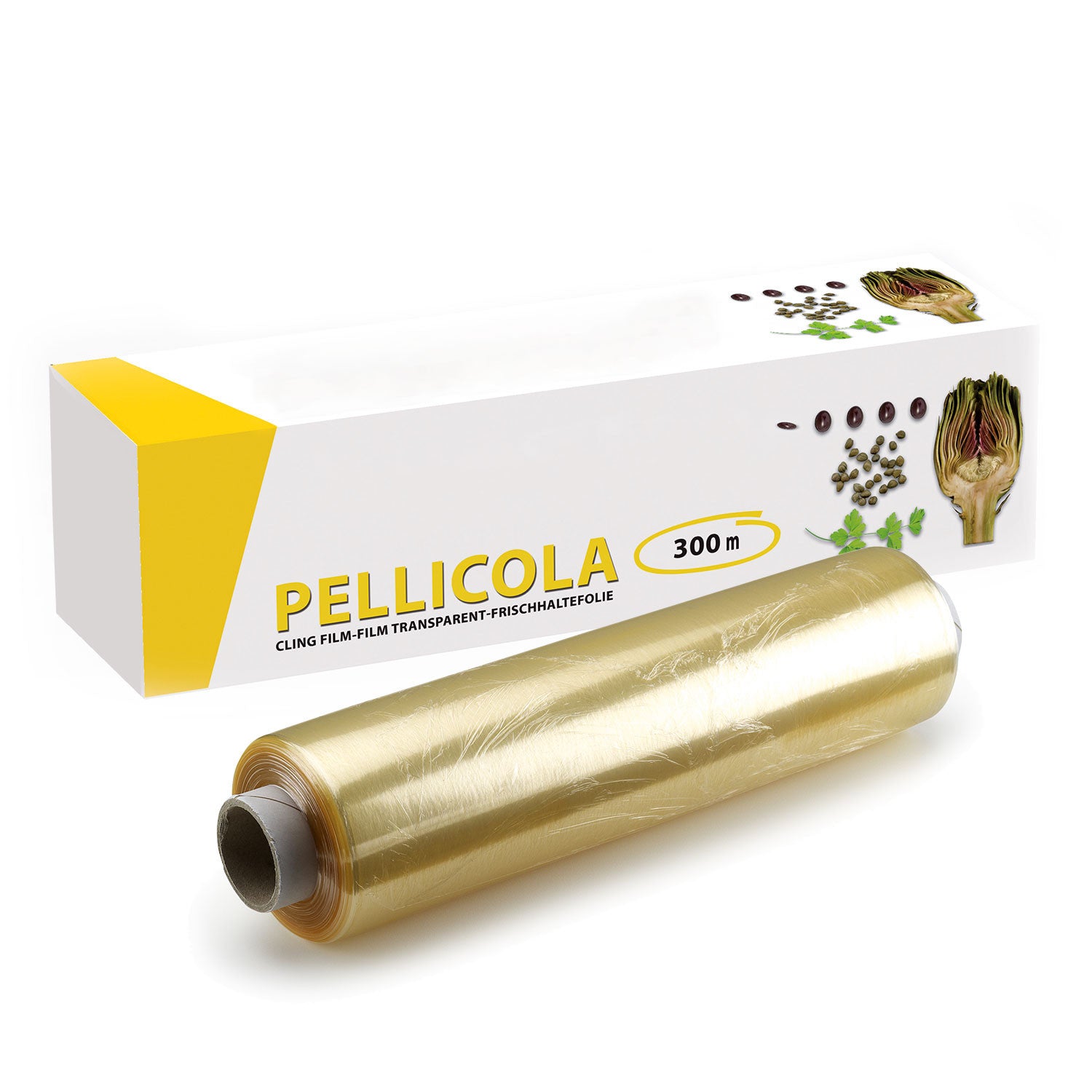 Rotolo professionale di Pellicola per alimenti da 300 metri - Altezza cm.  30 - Cartone da 8 pz.