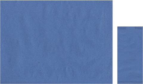 Busta portaposate in carta paglia blu con tovagliolo – 1000 pz.