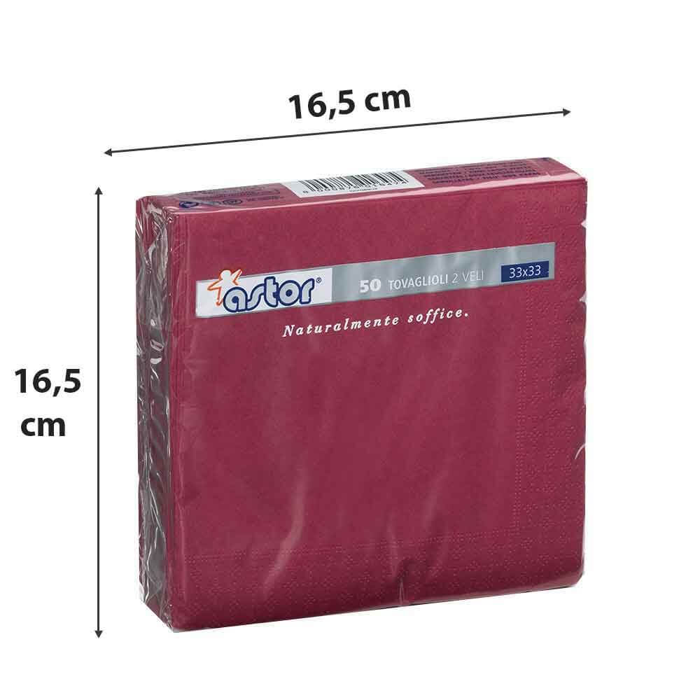Tovagliolo Bordeaux Doppio Velo Liscio cm. 33X33 - 1800 pz.